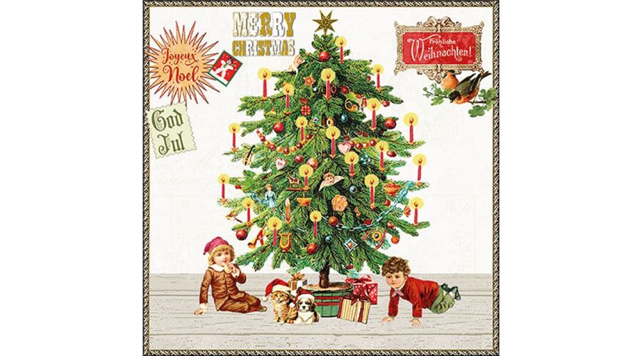 AMB.33320132 Under the X-Mas tree white papírszalvéta 33x33cm