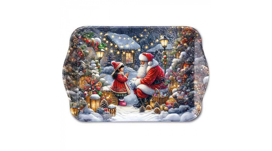 AMB.33720055 Talking to Santa műanyag kistálca 13x21cm