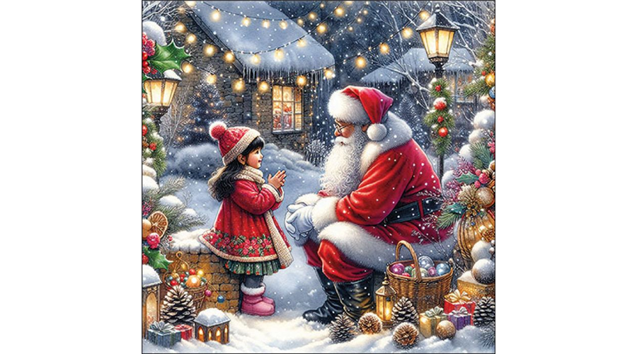 AMB.33320055 Talking to Santa papírszalvéta 33x33cm