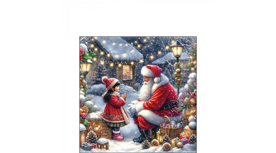 AMB.32520055 Talking to Santa papírszalvéta 25x25cm