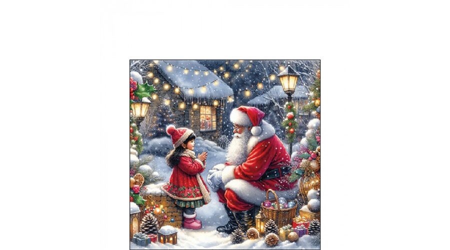 AMB.32520055 Talking to Santa papírszalvéta 25x25cm