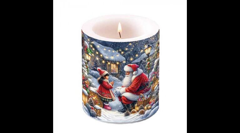 AMB.39320055 Talking to Santa átvilágítós gyertya 10x10xcm