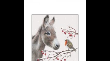 AMB.32520100 Donkey and robin papírszalvéta 25x25cm