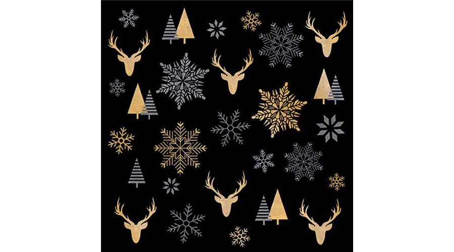 AMB.33320020 Winter silhouettes black papírszalvéta 33x33cm