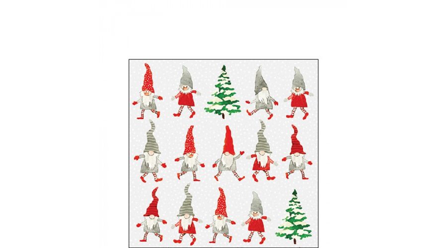 AMB.32520180 Dancing gnomes papírszalvéta 25x25cm