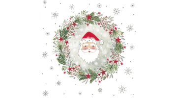 PPD.C333003117 Wreath & Santa papírszalvéta 33x33cm