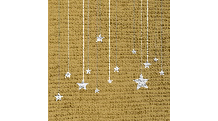 PPD.C333003171 Stars on Canvas gold dombornyomott papírszalvéta 33x33cm