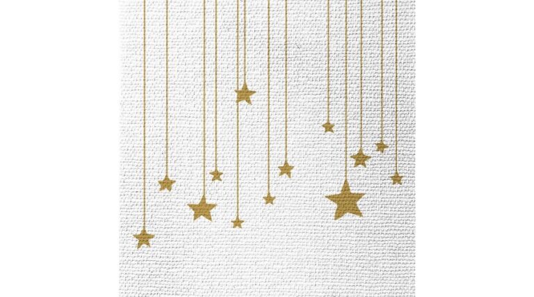 PPD.C333003176 Stars on Canvas white dombornyomott papírszalvéta 33x33cm