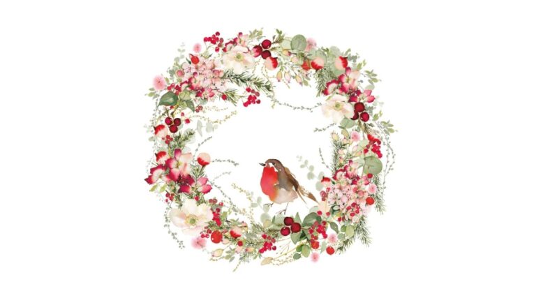 PPD.C333003129 Beautiful Christmas Wreath papírszalvéta 33x33cm