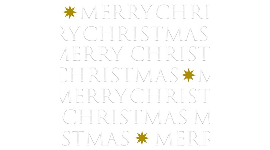 PPD.C333102724 Christmas letters pearl dombornyomott papírszalvéta 33x33cm