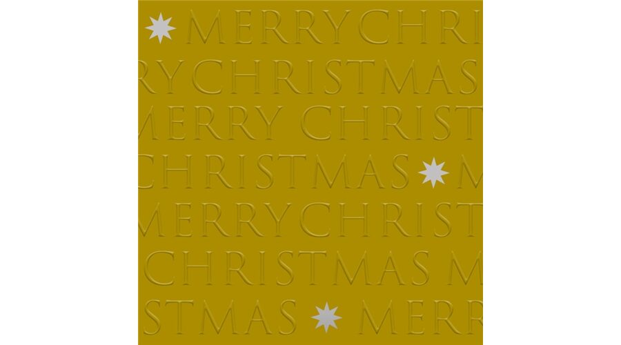 PPD.C333102908 Christmas letters gold dombornyomott papírszalvéta 33x33cm