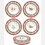 R2S.1100MNOE Porcelán desszerttányérszett 4db-os