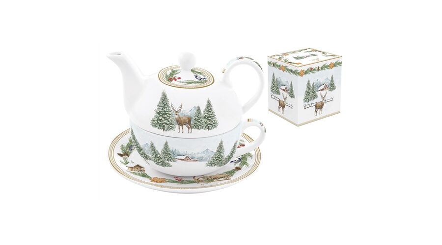 R2S.104WHIF Porcelán egyszemélyes teáskészlet 350ml