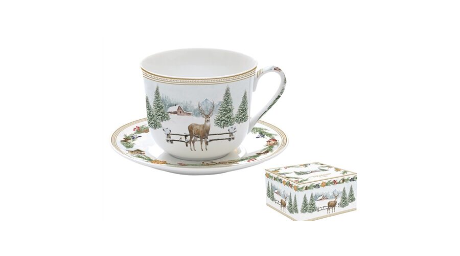 R2S.1454WHIF Porcelán reggelizőcsésze+alj 400ml
