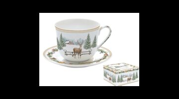 R2S.1454WHIF Porcelán reggelizőcsésze+alj 400ml