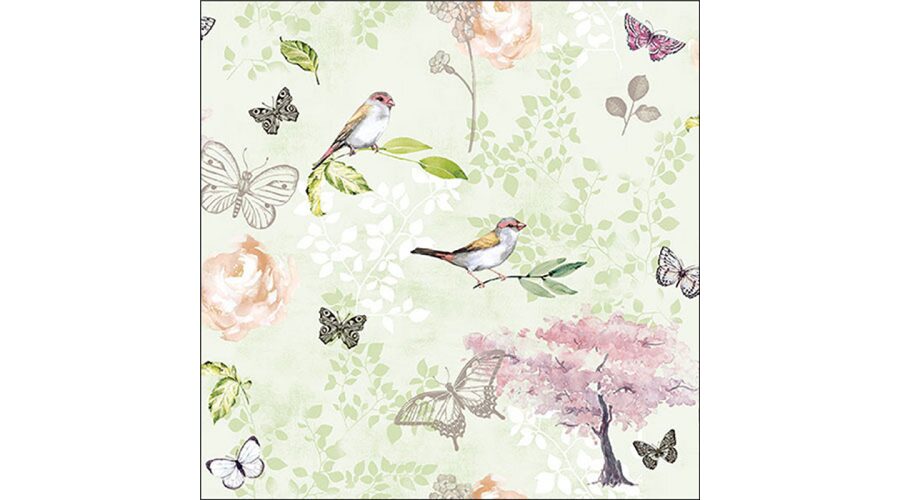 AMB.13319512 Birds and butterflies green