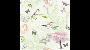 AMB.13319512 Birds and butterflies green