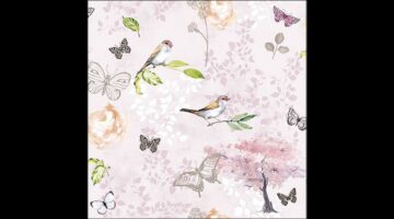 AMB.13319510 Birds and butterflies pink