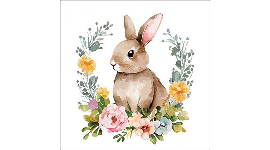 AMB.23319755 Cute Easter rabbit papírszalvéta 33x33cm