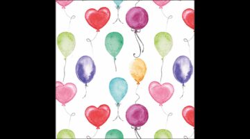 AMB.13319800 Flying balloons white papírszalvéta 33x33cm