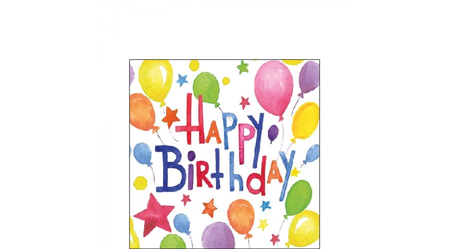 AMB.12519845 Colourful birthday papírszalvéta 25x25cm