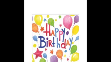 AMB.12519845 Colourful birthday papírszalvéta 25x25cm