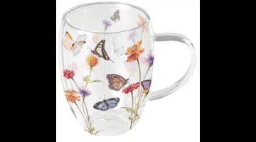 AMB.14219335 Butterfly garden white duplafalú borosilicate üvegbögre 0