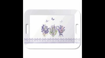AMB.13919735 Lovely lavender white műanyag nagytálca 33x47cm