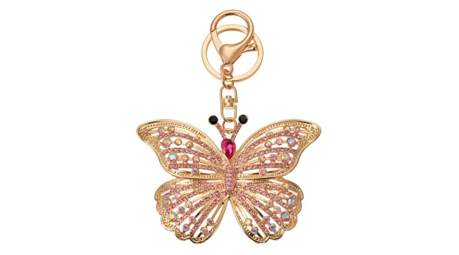 CLEEF.JZKC0176 Fém kulcstartó lepkés