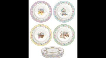 R2S.924SPBL Porcelán desszerttányérszett 4db-os