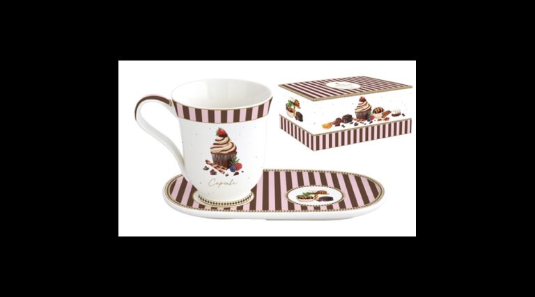 R2S.1449SWEM Porceláncsésze+keksztartós alj