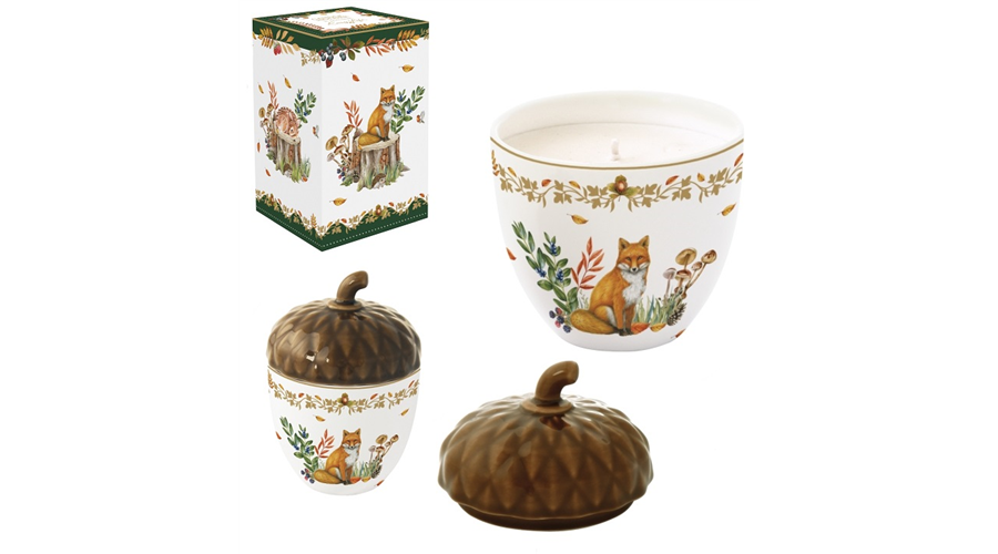 R2S.1647FODR Gyertya porcelántálkában fedővel