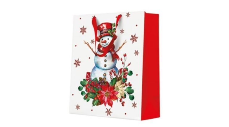 P.W.AGB2018903 Starly Snowman papír ajándéktáska medium 20x25x10cm