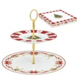 R2S.1105CTAL Porcelán süteményes állvány 2 emeletes