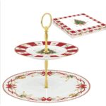 R2S.1105CTAL Porcelán süteményes állvány 2 emeletes