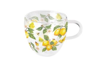 AMB.14420365 Fresh lemons white duplafalú borosilicate üvegcsésze 0