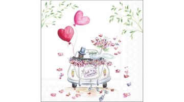 AMB.13320545 Wedding car papírszalvéta 33x33cm