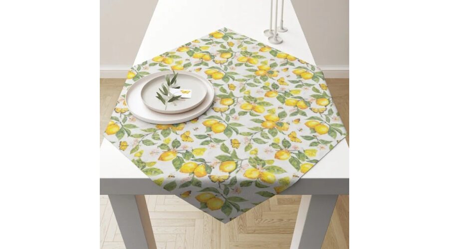 AMB.16120365 Fresh lemons white asztalterítő 90x90cm
