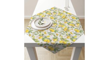 AMB.16120365 Fresh lemons white asztalterítő 90x90cm