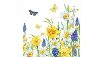 AMB.13320495 Narcis and muscari papírszalvéta 33x33cm