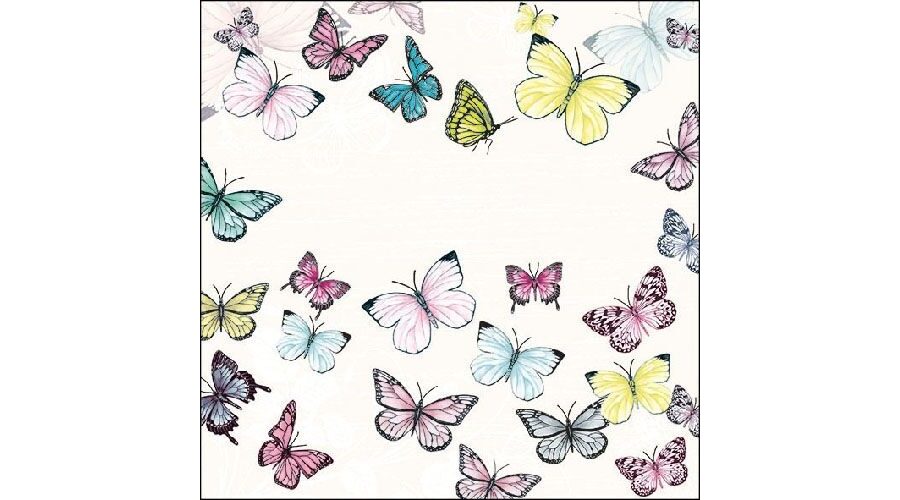 AMB.13310000 Butterfly White papírszalvéta 33x33cm