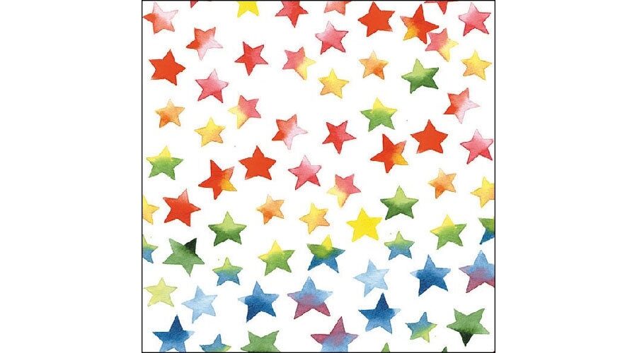 AMB.13309875 Colourful Stars mix papírszalvéta 33x33cm