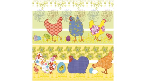 AMB.13306676 Modern Chickens yellow papírszalvéta 33x33cm