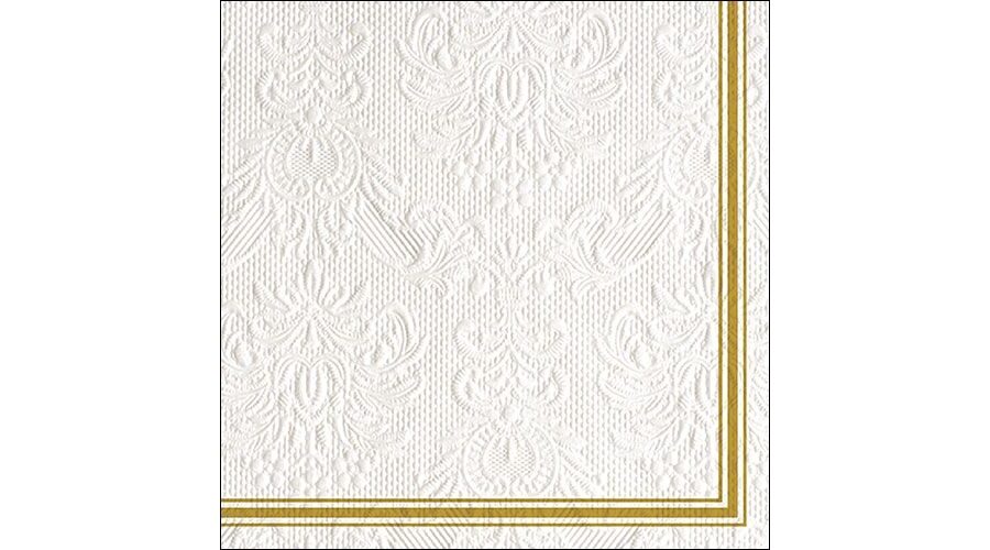 AMB.13314840 Elegance Lea White/Gold dombornyomott papírszalvéta 33x33cm