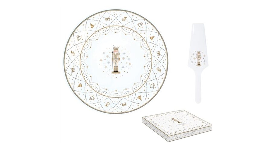 R2S.1112RNUT Porcelán tortatál lapáttal 32cm dobozban