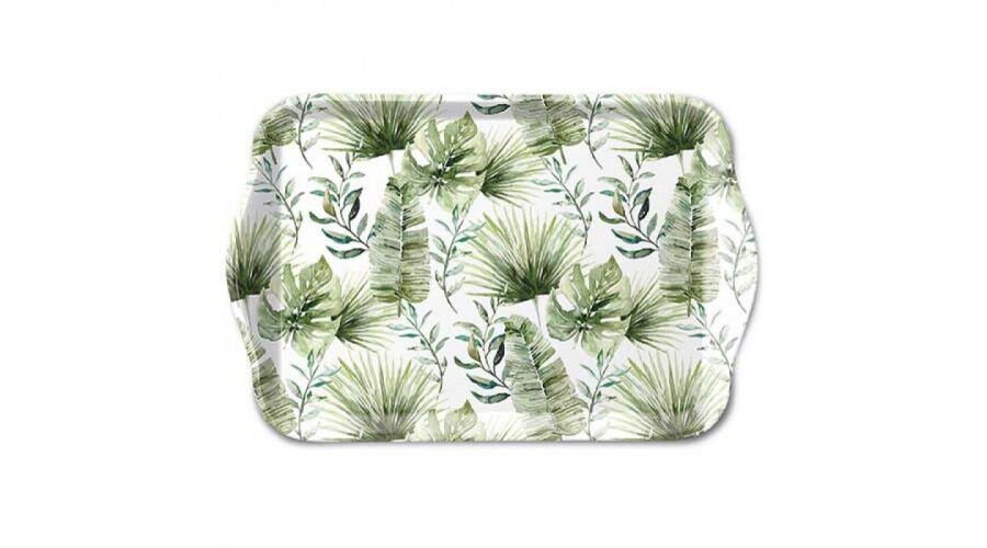 AMB.13718215 Jungle leaves white műanyag kistálca 13x21cm