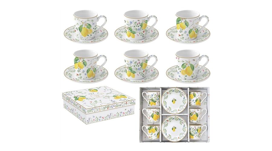 R2S.126FCIT Porcelán eszpresszócsésze+alj 6 személyes