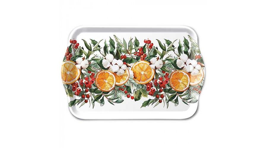 AMB.33719935 Winter Oranges műanyag kistálca 13x21cm