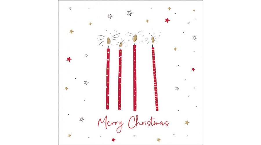 AMB.33320027 X-mas candles red papírszalvéta 33x33cm