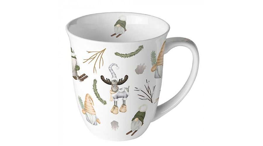 AMB.38420190 Forest gnomes white porcelánbögre 0